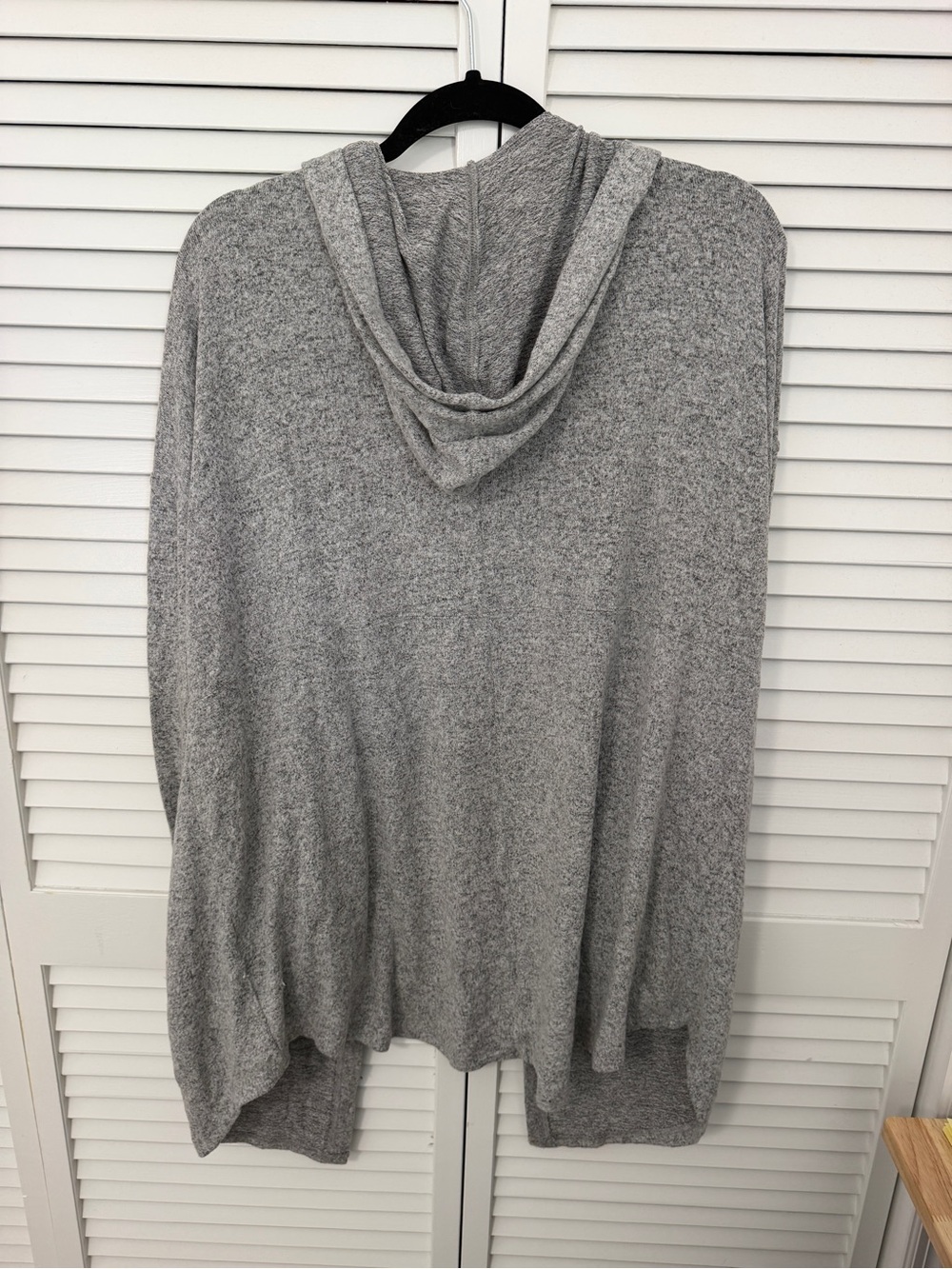 Z Supply Heather Gray Open-Front Hooded Cardigan Size L - Picture 2 of 3